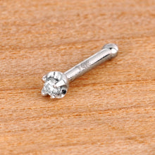 Load image into Gallery viewer, Solid 14K White Gold 1.5mm Genuine Diamond Nose Ring