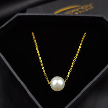 Load image into Gallery viewer, Stainless Steel Gold Tone PVD Chain Necklace Minimalist Pearl Pendant Necklace