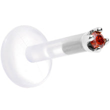 Load image into Gallery viewer, Solid 14K White Gold 1.5mm Genuine Red Diamond Bioplast Push in Labret