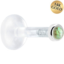 Load image into Gallery viewer, Solid 14K White Gold 2mm Genuine Labradorite Bioplast Push in Monroe