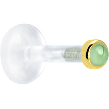 Load image into Gallery viewer, Solid 14K Yellow Gold 2mm Genuine Peridot Bioplast Push in Monroe