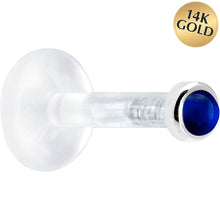 Load image into Gallery viewer, Solid 14K White Gold 2mm Genuine Blue Sapphire Bioplast Push in Monroe