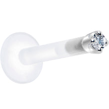 Load image into Gallery viewer, Solid 14K White Gold 1.5mm Genuine Diamond Bioplast Push in Monroe