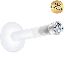 Load image into Gallery viewer, Solid 14K White Gold 1.5mm Genuine Diamond Bioplast Push in Monroe