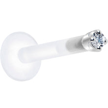 Load image into Gallery viewer, Solid 14K White Gold 1.5mm Genuine Diamond Bioplast Push in Monroe