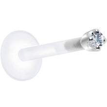 Load image into Gallery viewer, Solid 14K White Gold 1.5mm Genuine Diamond Bioplast Push in Monroe
