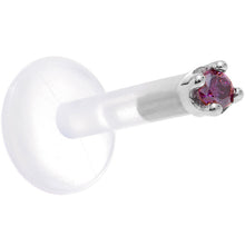 Load image into Gallery viewer, Solid 14K White Gold 1.5mm Genuine Purple Diamond Bioplast Push in Monroe