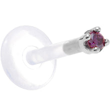 Load image into Gallery viewer, Solid 14K White Gold 1.5mm Genuine Purple Diamond Bioplast Push in Monroe