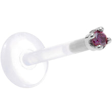 Load image into Gallery viewer, Solid 14K White Gold 1.5mm Genuine Purple Diamond Bioplast Push in Monroe