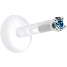 Load image into Gallery viewer, Solid 14K White Gold 1.5mm Genuine Blue Diamond Bioplast Push in Monroe