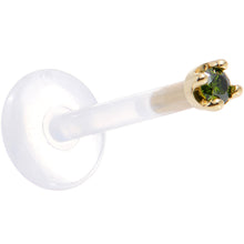 Load image into Gallery viewer, Solid 14K Yellow Gold 1.5mm Genuine Green Diamond Bioplast Push in Monroe