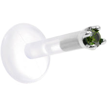 Load image into Gallery viewer, Solid 14K White Gold 1.5mm Genuine Green Diamond Bioplast Push in Monroe