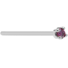 Load image into Gallery viewer, Solid 14K White Gold 1.5mm Genuine Purple Diamond Nose Ring