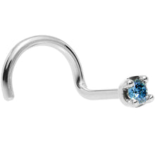 Load image into Gallery viewer, 14k White Gold 2mm Lab Grown Blue Diamond Nose Ring