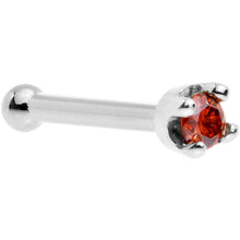 Load image into Gallery viewer, 14k White Gold 2mm Lab Grown Red Diamond Nose Ring