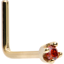 Load image into Gallery viewer, 14k Yellow Gold 2mm Lab Grown Red Diamond Nose Ring