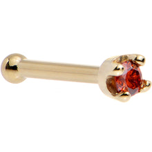 Load image into Gallery viewer, Solid 14K Yellow Gold 1.5mm Genuine Red Diamond Nose Ring
