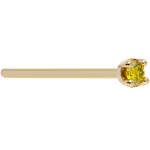 Load image into Gallery viewer, 14k Yellow Gold 2mm Lab Grown Yellow Diamond Nose Ring