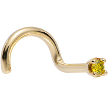 Load image into Gallery viewer, Solid 14K Yellow Gold 1.5mm Genuine Yellow Diamond Nose Ring