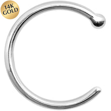 Load image into Gallery viewer, 18G 5/16 Solid 14K White Gold Nose Hoop