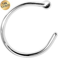 Load image into Gallery viewer, 20G 3/8 Solid 14K White Gold Nose Hoop