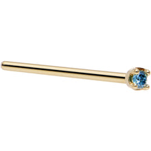 Load image into Gallery viewer, Solid 18K Yellow Gold 1.5mm Genuine Blue Diamond Nose Ring