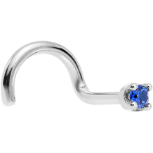 Load image into Gallery viewer, Solid 18K White Gold 1.5mm Genuine Blue Sapphire Nose Ring