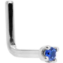 Load image into Gallery viewer, Solid 18K White Gold 1.5mm Genuine Blue Sapphire Nose Ring