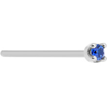 Load image into Gallery viewer, Solid 18K White Gold 1.5mm Genuine Blue Sapphire Nose Ring
