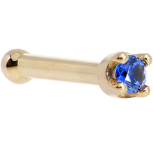 Load image into Gallery viewer, Solid 18K Yellow Gold 1.5mm Genuine Blue Sapphire Nose Ring