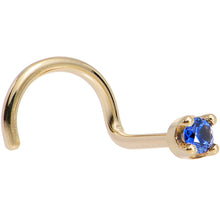 Load image into Gallery viewer, Solid 18K Yellow Gold 1.5mm Genuine Blue Sapphire Nose Ring