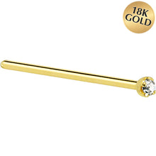 Load image into Gallery viewer, Solid 18K Yellow Gold 1.5mm Genuine Diamond Nose Ring