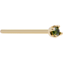 Load image into Gallery viewer, Solid 18K Yellow Gold 1.5mm Genuine Green Diamond Nose Ring