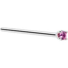 Load image into Gallery viewer, Solid 14K White Gold 1.5mm Genuine Pink Sapphire Nose Ring