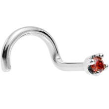 Load image into Gallery viewer, Solid 14K White Gold 1.5mm Genuine Red Diamond Nose Ring