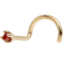 Load image into Gallery viewer, Solid 18K Yellow Gold 1.5mm Genuine Red Diamond Nose Ring