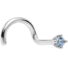 Load image into Gallery viewer, Solid 14K White Gold 1.5mm Genuine Topaz Nose Ring