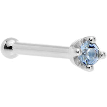 Load image into Gallery viewer, Solid 18K White Gold 1.5mm Genuine Topaz Nose Ring