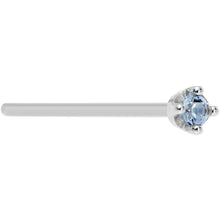 Load image into Gallery viewer, Solid 18K White Gold 1.5mm Genuine Topaz Nose Ring