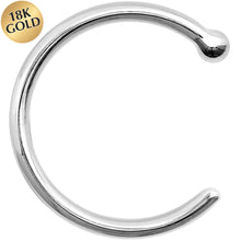 Load image into Gallery viewer, 18G 3/8 Solid 18K White Gold Nose Hoop