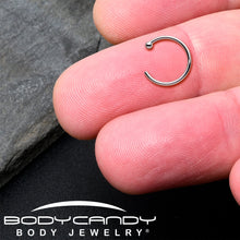 Load image into Gallery viewer, 20G 3/8 Solid 18K White Gold Nose Hoop