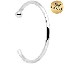 Load image into Gallery viewer, 20G 3/8 Solid 18K White Gold Nose Hoop