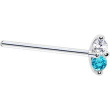 Load image into Gallery viewer, 14k White Gold Mint Green 1.5mm CZ Marquise Nose Ring