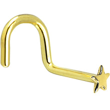 Load image into Gallery viewer, Solid 14K Yellow Gold Star Nose Ring