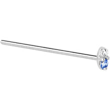 Load image into Gallery viewer, 14k White Gold Arctic Blue 1.5mm CZ Marquise Nose Ring