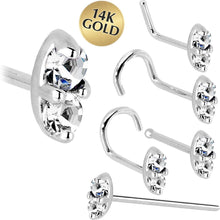 Load image into Gallery viewer, 14k White Gold 1.5mm Genuine Diamond Marquise Nose Ring