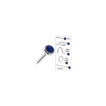 Load image into Gallery viewer, Solid 14K White Gold 2mm Lapis Lazuli Straight Nose Ring