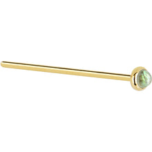 Load image into Gallery viewer, Solid 14K Yellow Gold 2mm Labradorite Nose Ring