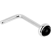 Load image into Gallery viewer, Solid 14K White Gold 2mm Onyx Nose Ring