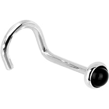 Load image into Gallery viewer, Solid 14K White Gold 2mm Onyx Nose Ring